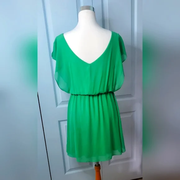 Gianni Bini | Dresses | Gianni Bini Womens Adele Dress Green Flutter  Sleeves Lightweight M | Poshmark